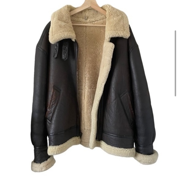 USAF BOMBER JACKET GENUINE SHEARLING
LEATHER FLIGHT TYPE G-8 SIZE XL - Picture 5 of 15